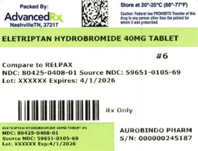 Eletriptan Hydrobromide 40mg 80425-0408-01.jpg Eletriptan Hydrobromide 40mg #6 - Eletriptan Hydrobromide 40mg 80425 0408 01